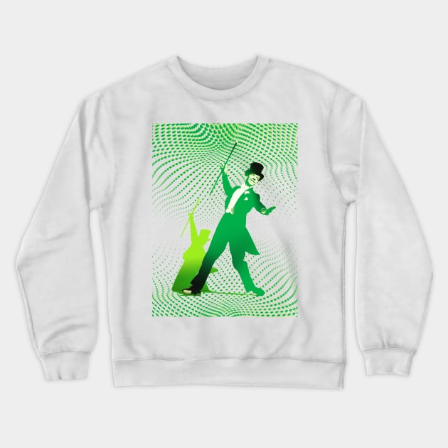 Astaire, Top Hat White Tie And Tails – Green Crewneck Sweatshirt by Dez53